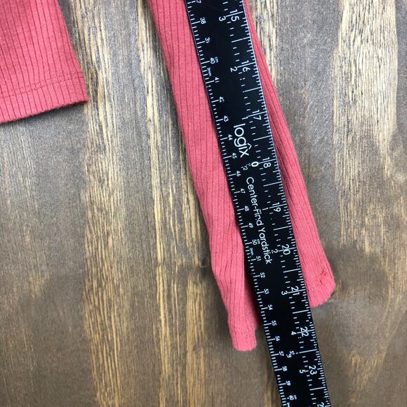 Aeropostale Womens Shirt Deep Coral Cold Shoulder Long Sleeve Soft Stretch M - Picture 9 of 12